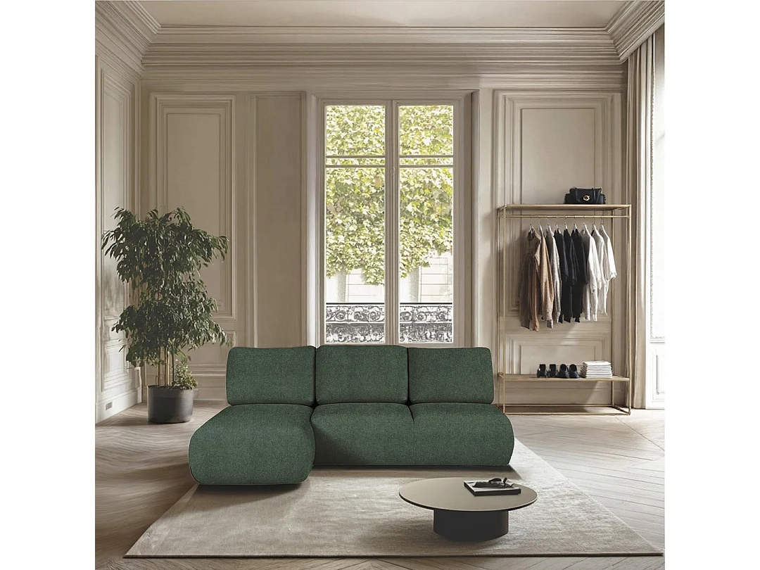 Rodier Canapé méridienne gauche sans accoudoirs Mirel vert