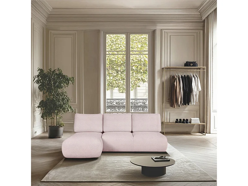 Mirel chaise longue bank links zonder armleuningen roze