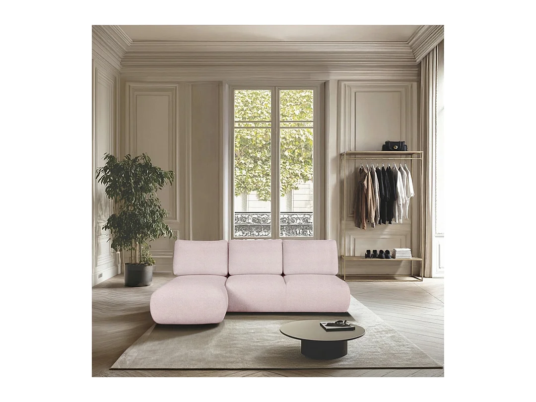 Rodier Canapé méridienne gauche sans accoudoirs Mirel rose