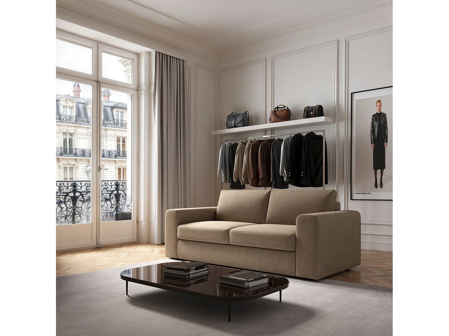 Rodier Canapé 3 places Baga camel