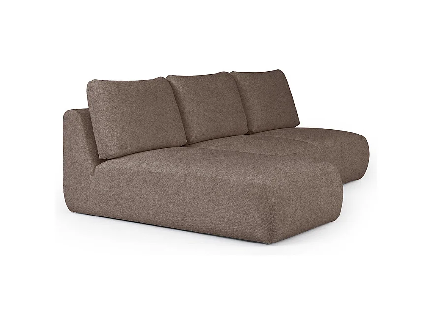 Rodier Canapé méridienne gauche sans accoudoirs Mirel brun