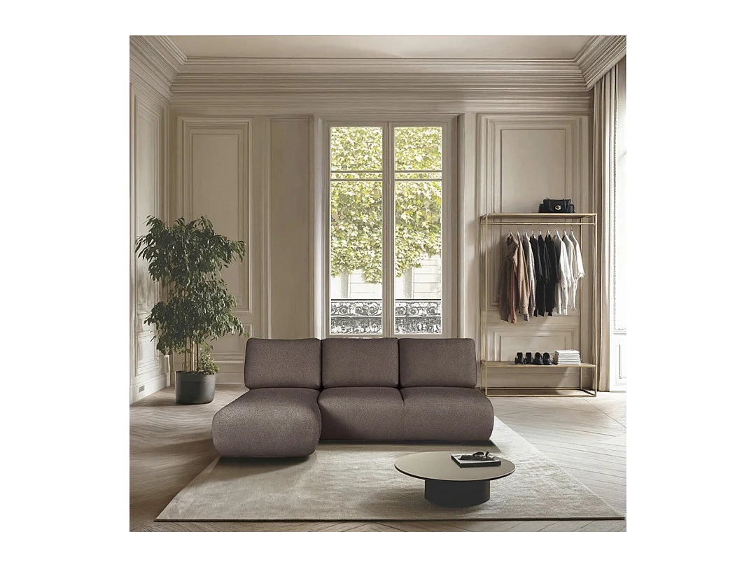 Rodier Canapé méridienne gauche sans accoudoirs Mirel brun