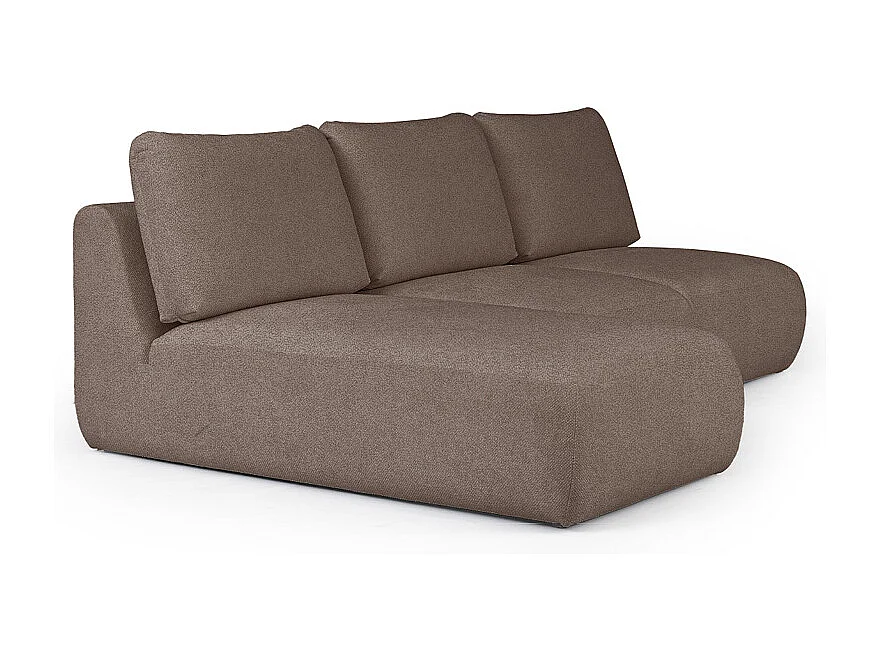 Rodier Canapé méridienne gauche sans accoudoirs Mirel brun