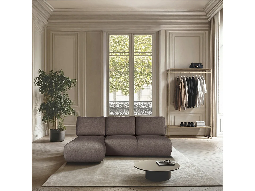 Rodier Canapé méridienne gauche sans accoudoirs Mirel brun