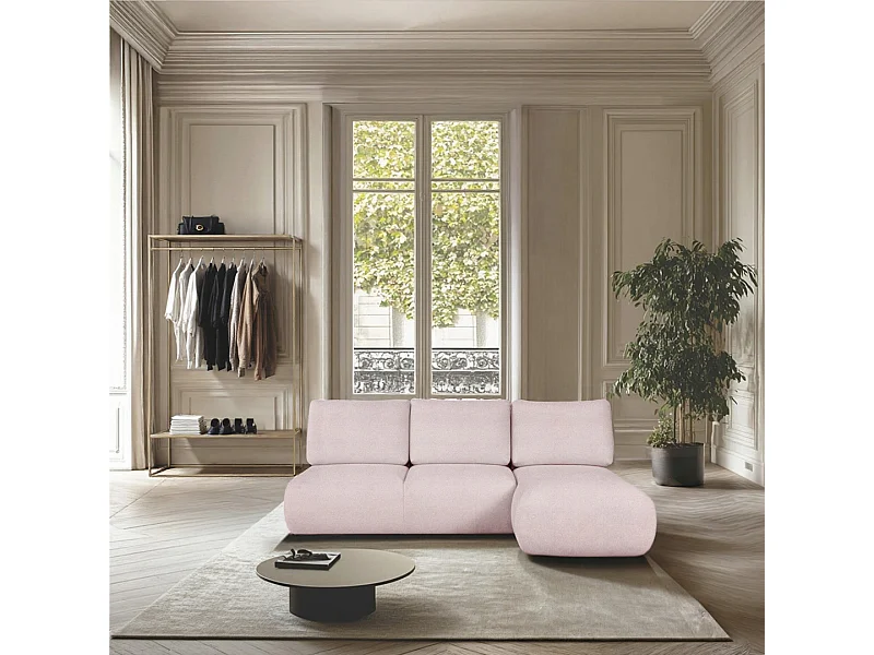 Mirel chaise longue bank rechts zonder armleuningen roze