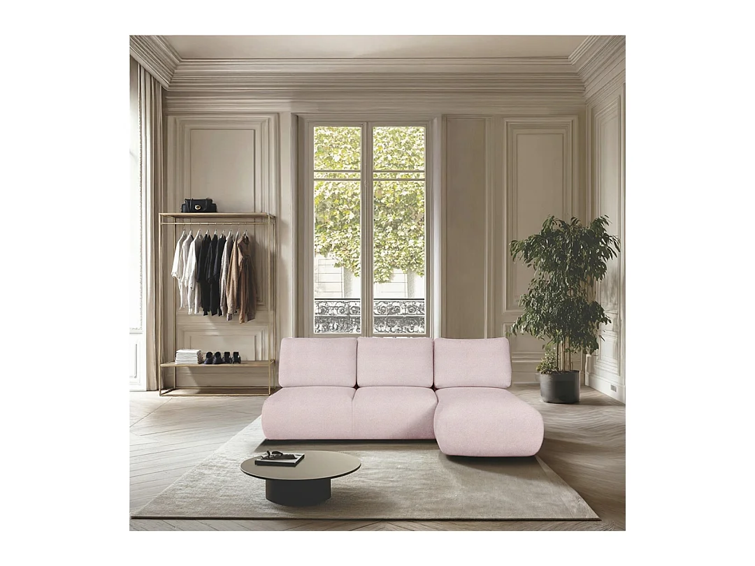 Rodier Canapé méridienne droite sans accoudoirs Mirel rose