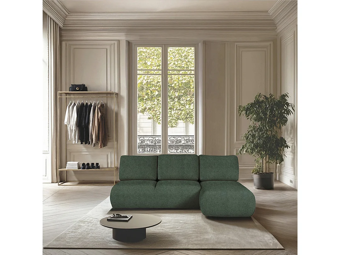 Rodier Canapé méridienne droite sans accoudoirs Mirel vert