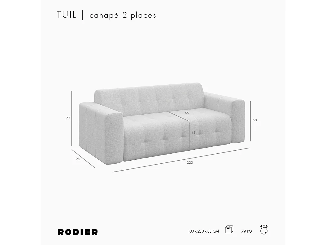 Rodier Canapé 3 places Tuil beige