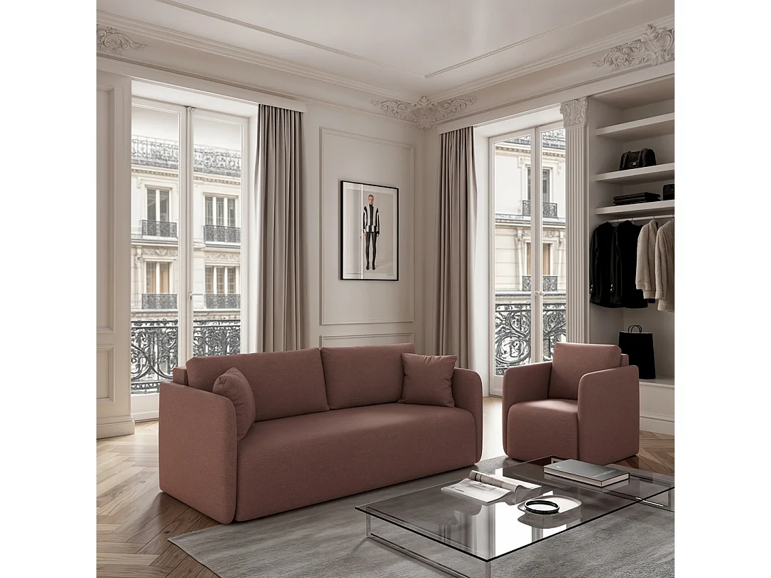 Rodier Fauteuil Chaum rose foncé