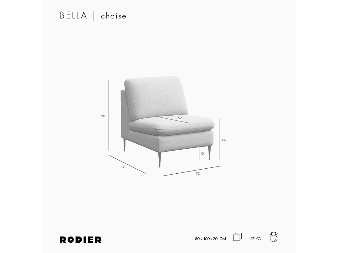Rodier Chaise Belle gris clair