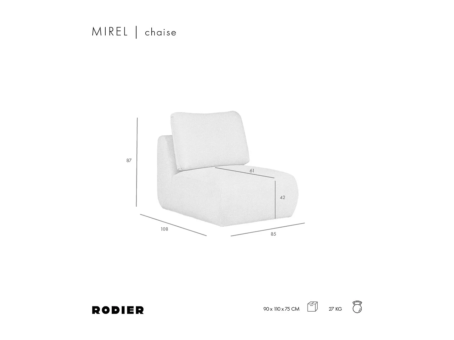 Mirel fauteuil zonder armleuningen groen