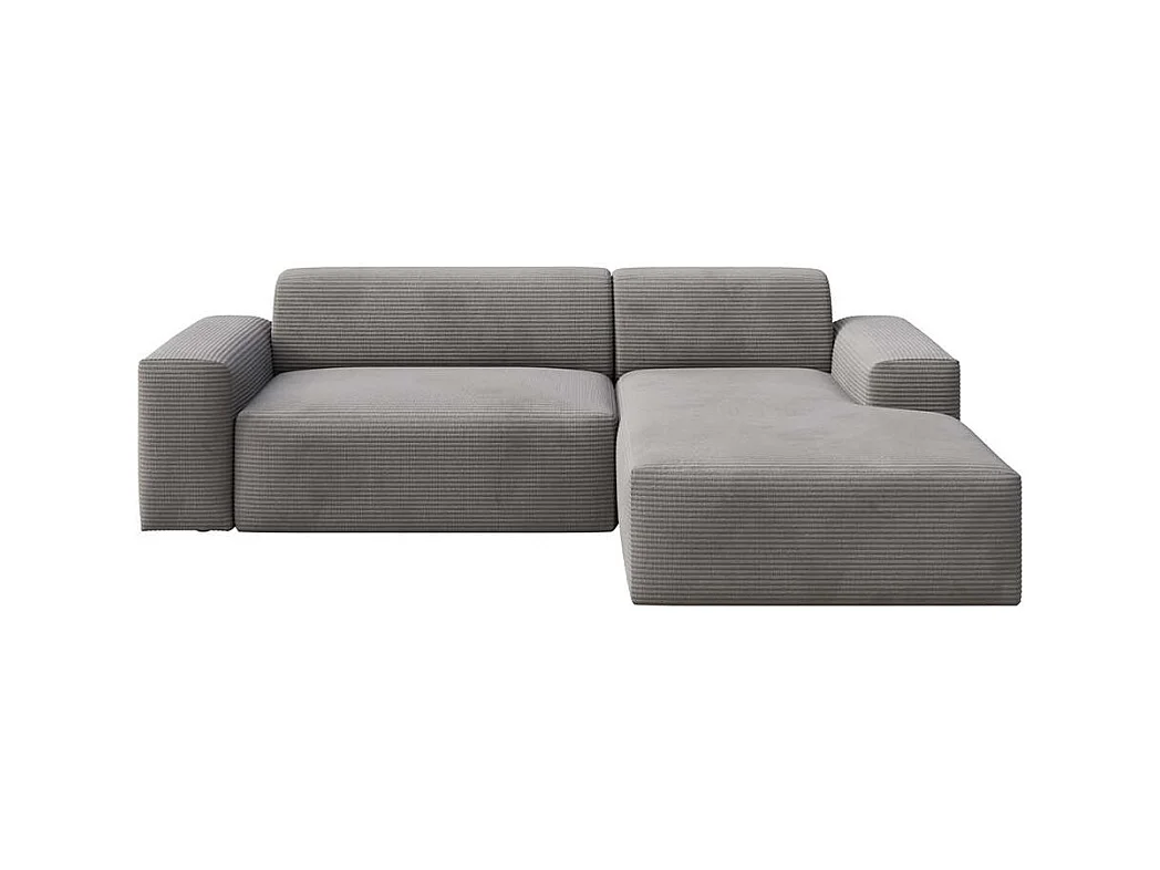 Villet chaise longue bank rechts grijs met slaapfunctie en opbergvak