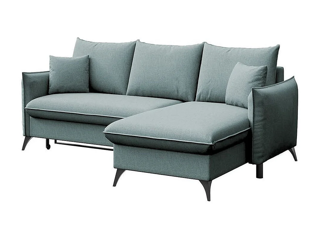 Rodier Canapé d'angle droit convertible Brim bleu clair