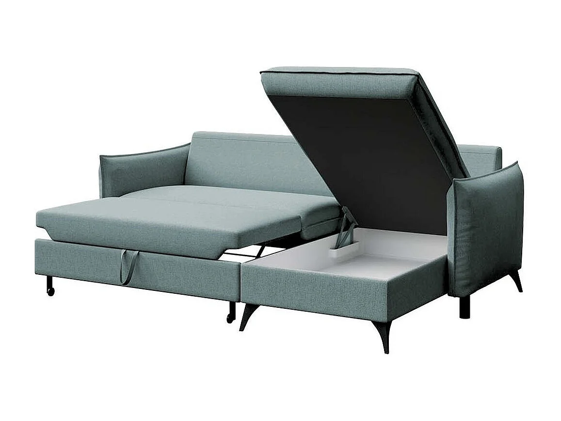 Rodier Canapé d'angle droit convertible Brim bleu clair