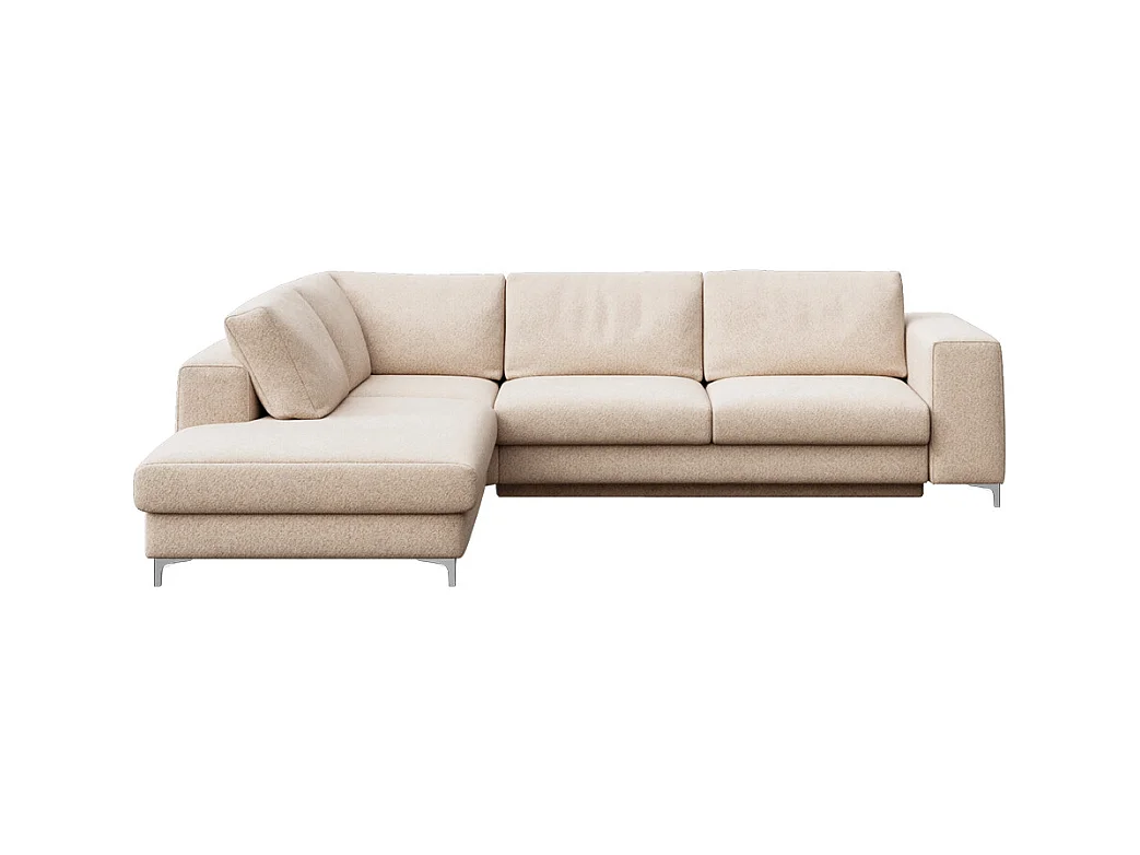 Rodier Grand Canapé d'angle gauche convertible Rene beige clair