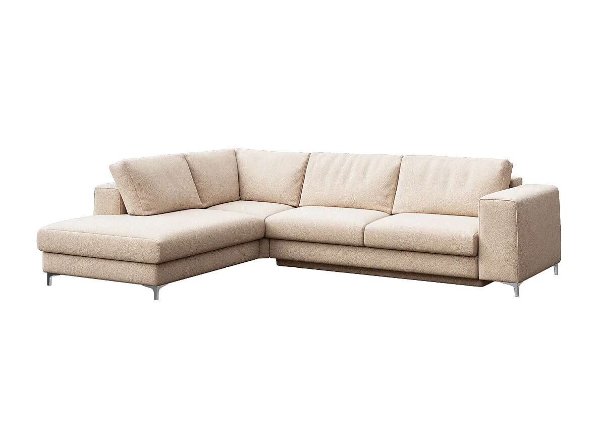 Rodier Grand Canapé d'angle gauche convertible Rene beige clair