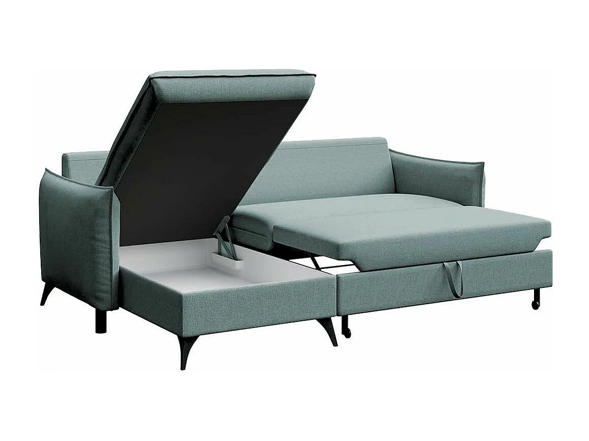 Rodier Canapé d'angle gauche convertible Brim bleu clair