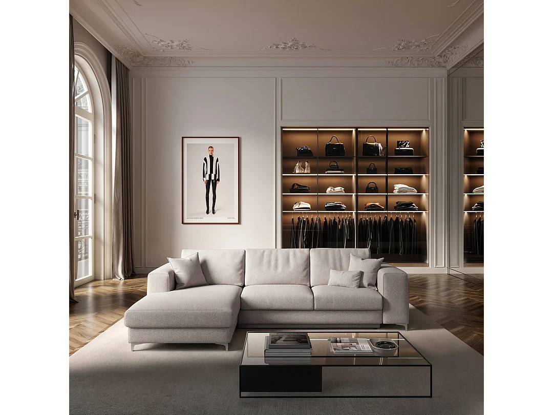 Rene chaise longue slaapbank lichtgrijs