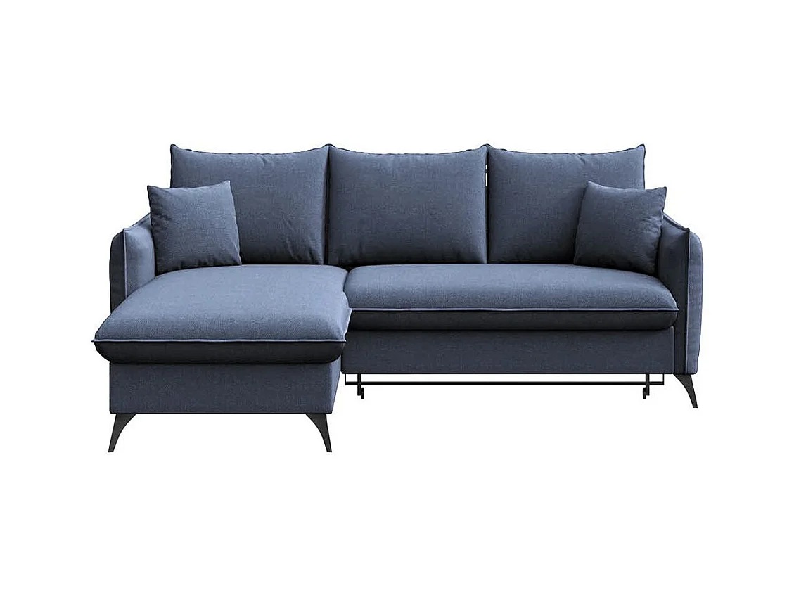 Rodier Canapé d'angle gauche convertible Brim bleu marine