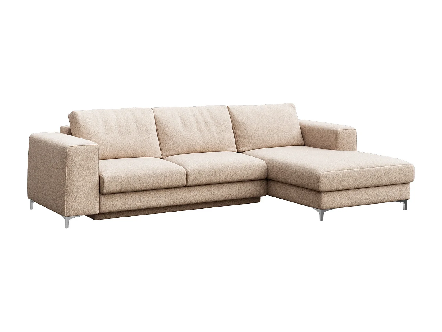 Rodier Canapé d'angle droit convertible Rene beige clair