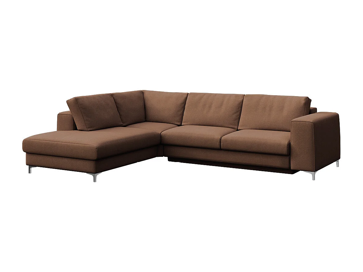 Rodier Grand Canapé d'angle gauche convertible Rene marron