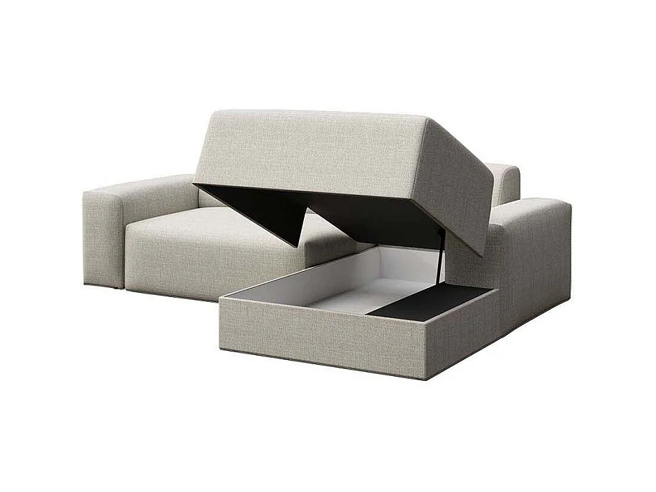 Rodier Canapé d'angle droit convertible Villet beige clair