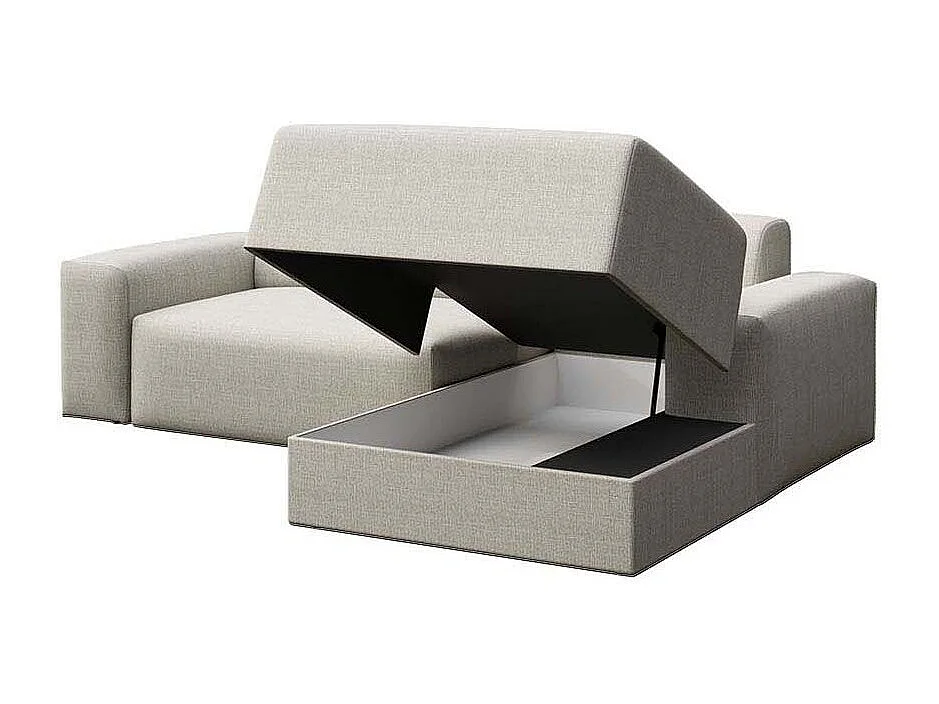 Rodier Canapé d'angle droit convertible Villet beige clair