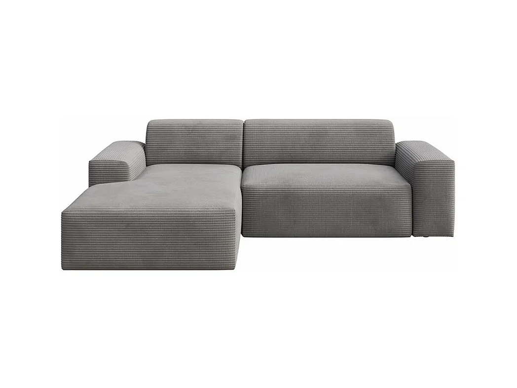 Villet chaise longue bank links grijs met slaapfunctie en opbergruimte