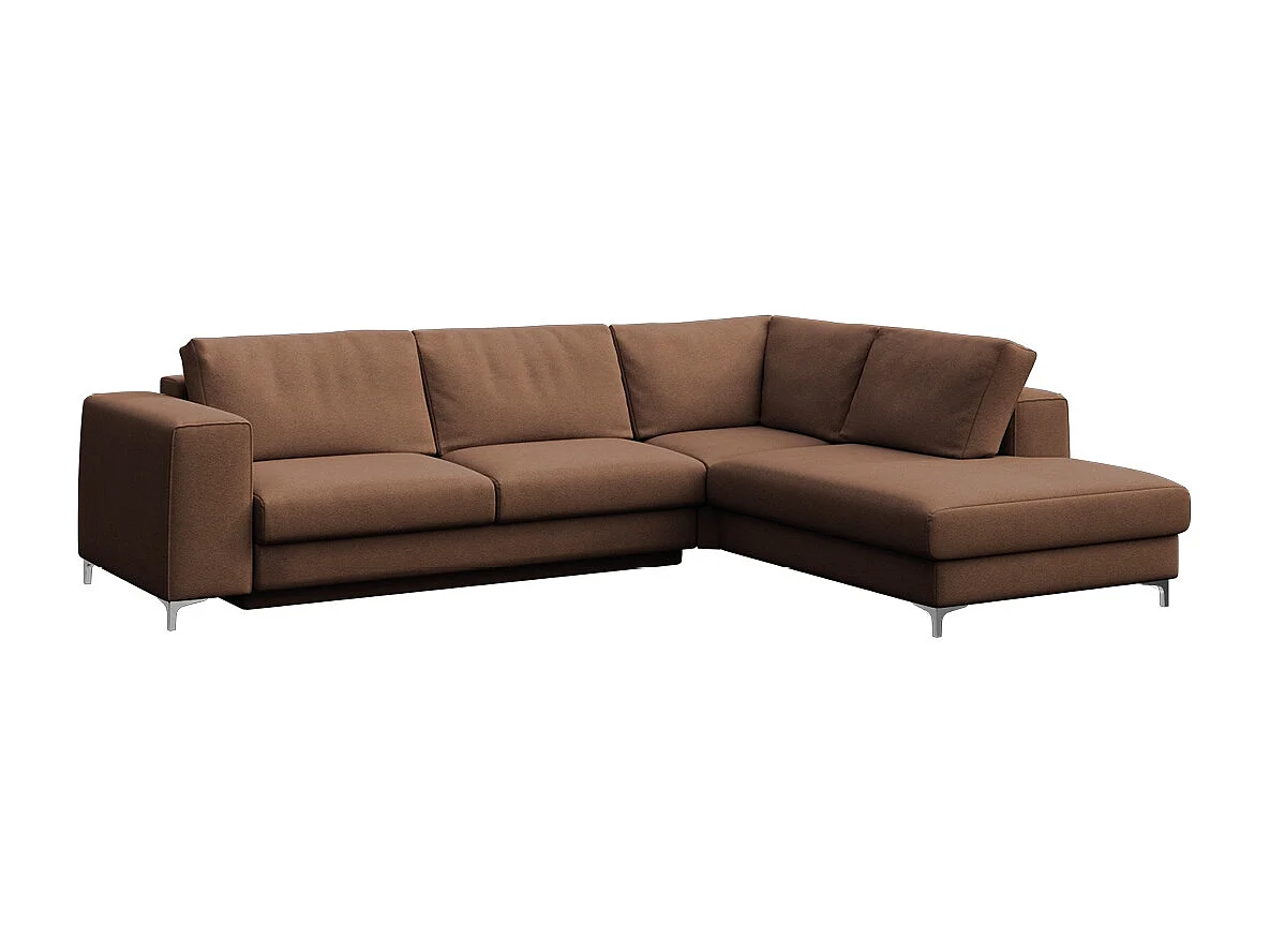 Rodier Grand canapé d'angle droit convertible Rene marron