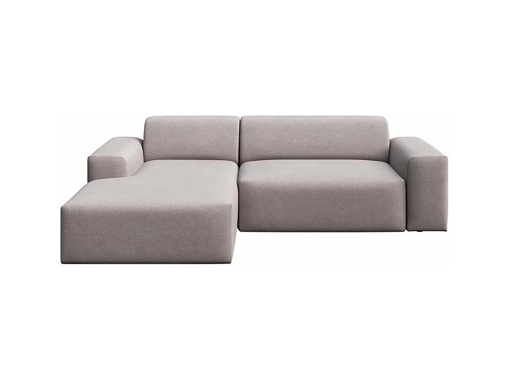 Villet chaise longue bank links grijs met slaapfunctie en opbergruimte