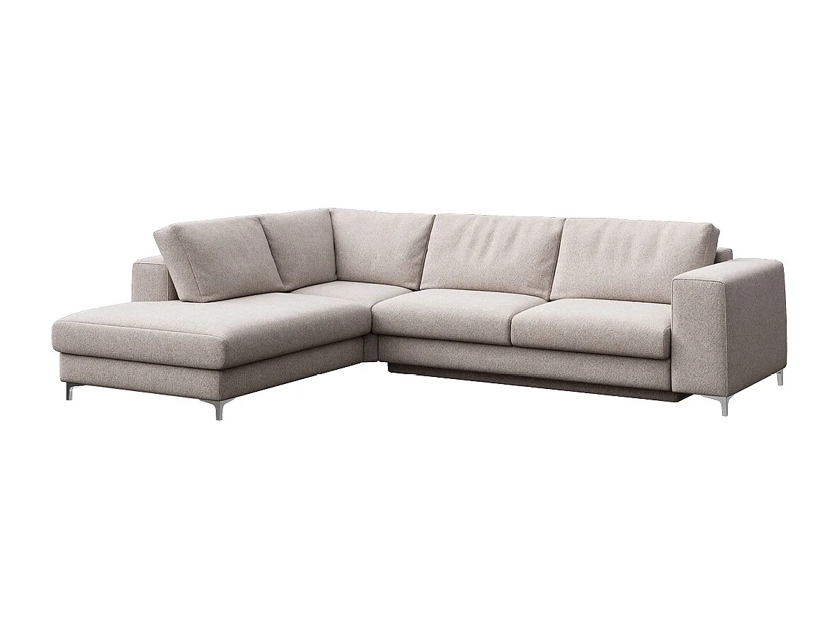 Rodier Grand Canapé d'angle gauche convertible Rene gris clair