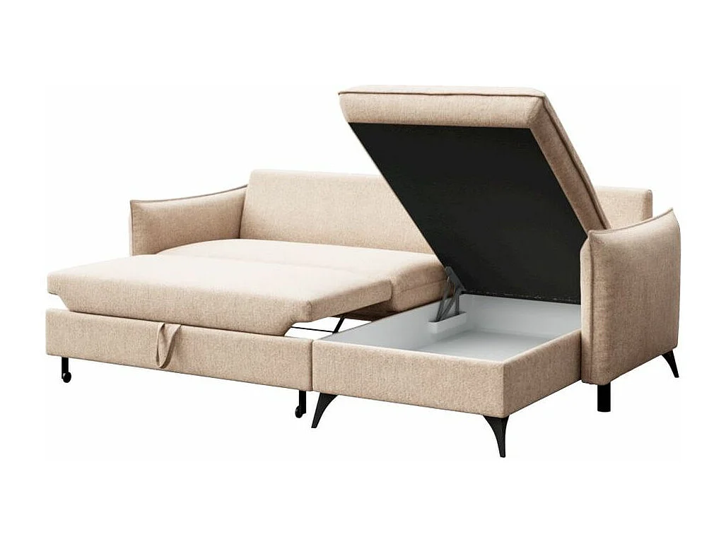 Rodier Canapé d'angle droit convertible Brim beige clair