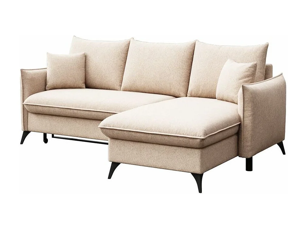 Rodier Canapé d'angle droit convertible Brim beige clair