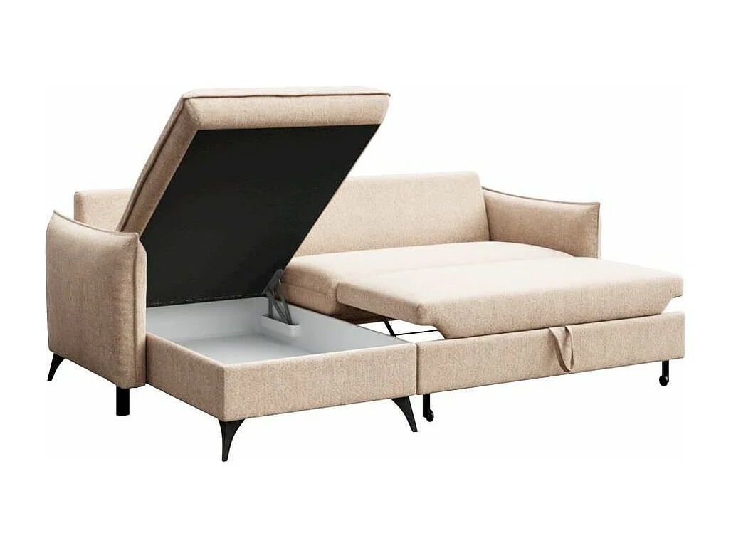 Rodier Canapé d'angle gauche convertible Brim beige clair