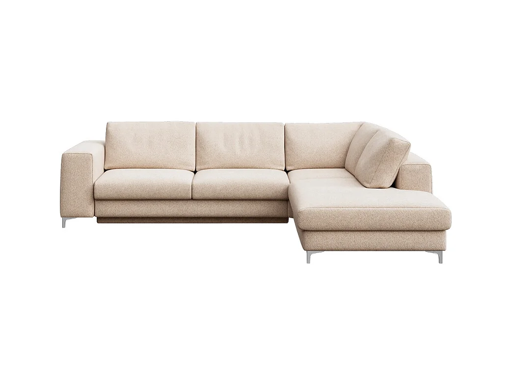 Rodier Grand canapé d'angle droit convertible Rene beige clair