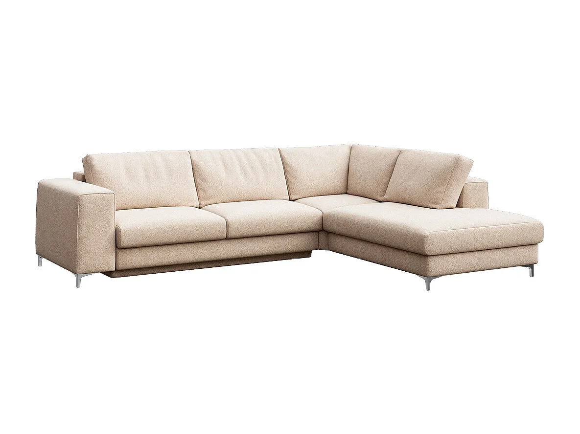 Rodier Grand canapé d'angle droit convertible Rene beige clair