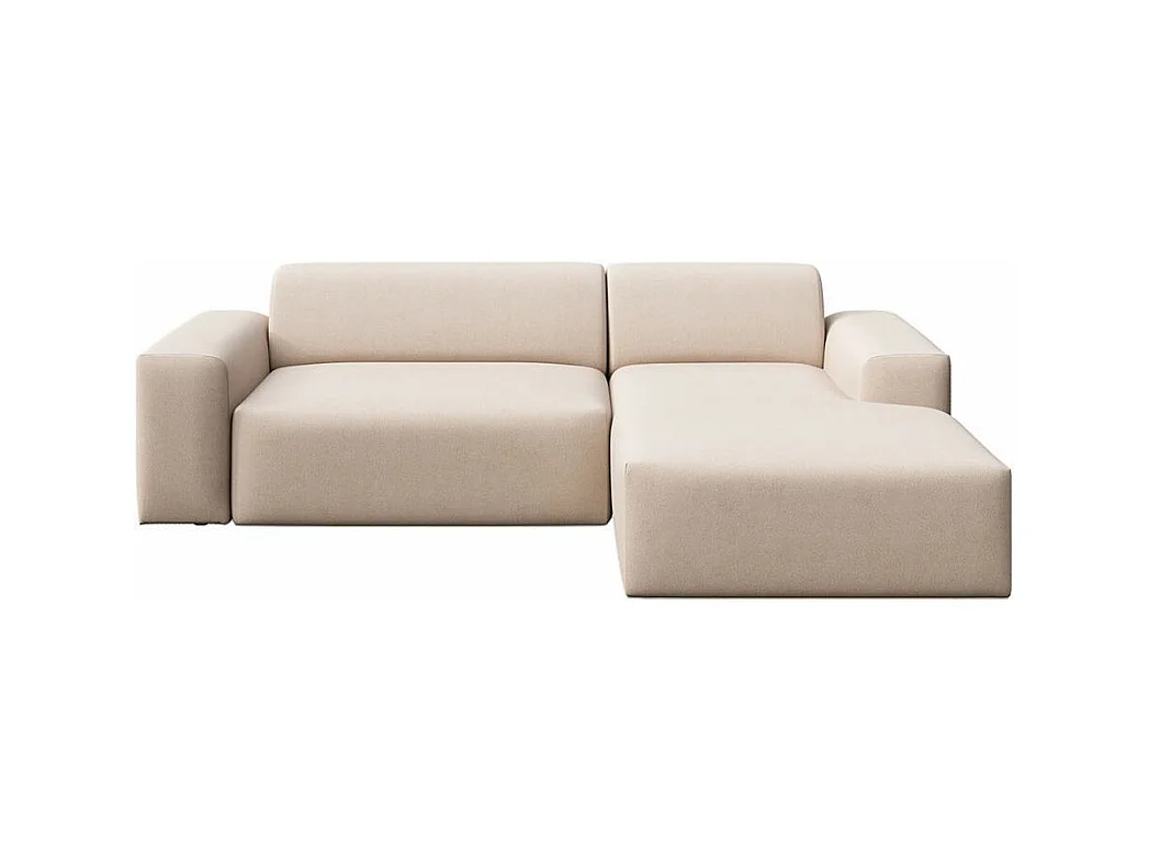 Villet chaise longue bank rechts beige met slaapfunctie en opbergvak