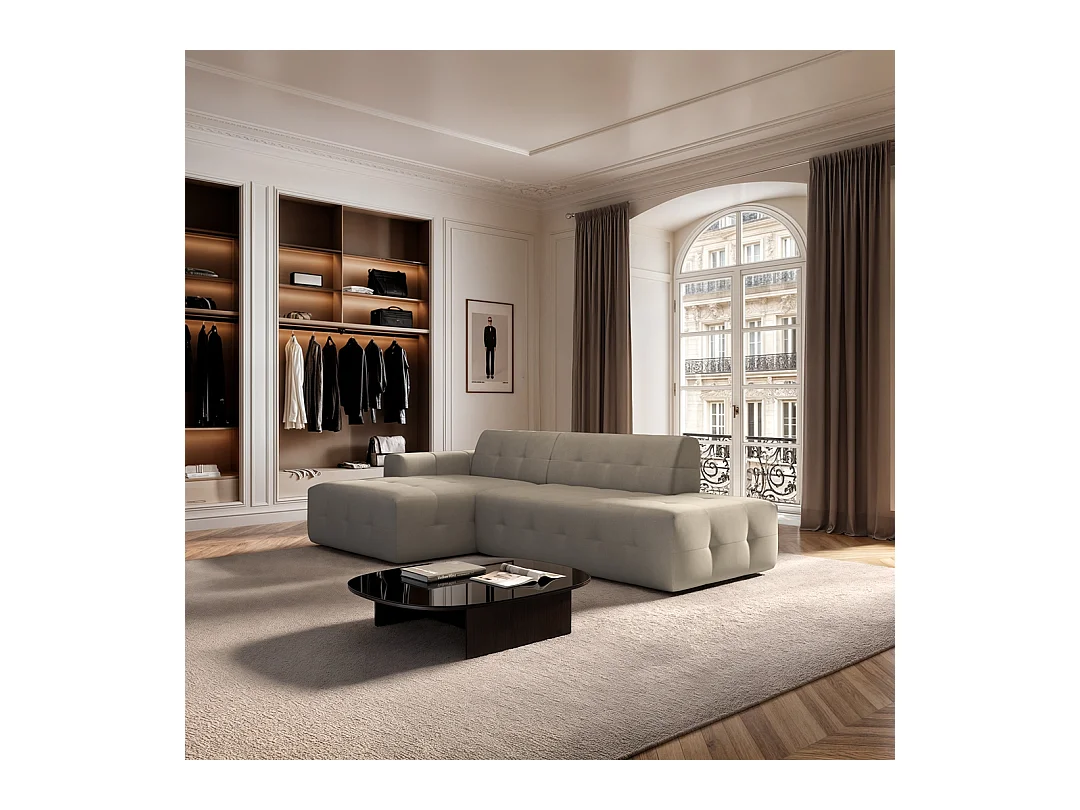 Rodier Canapé d'angle gauche Tuil beige foncé