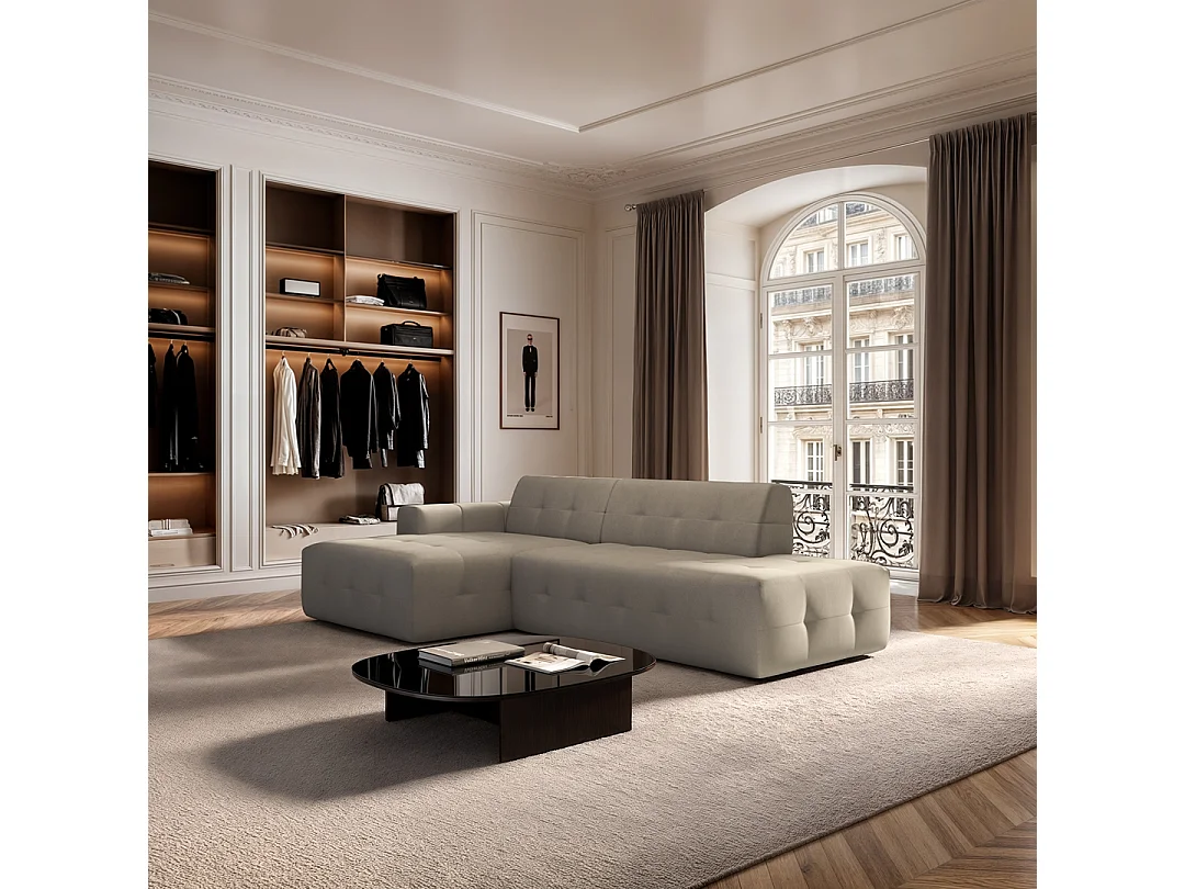 Rodier Canapé d'angle gauche Tuil beige foncé