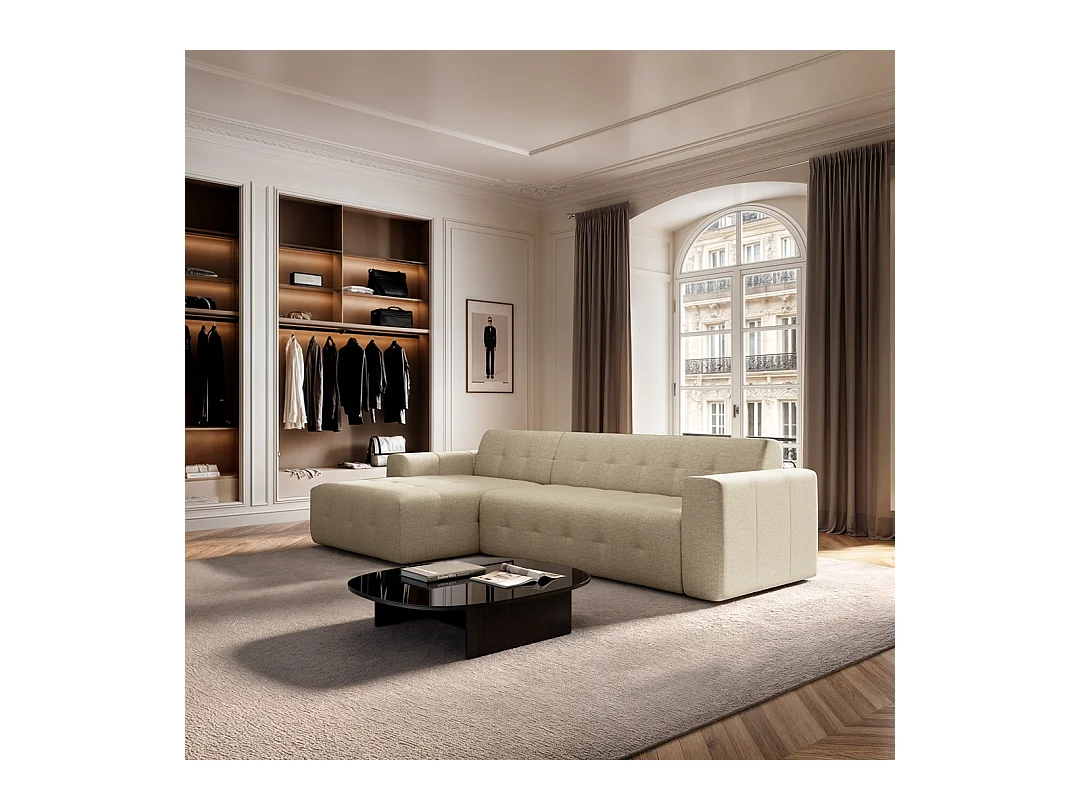 Rodier Grand Canapé d'angle gauche Tuil beige