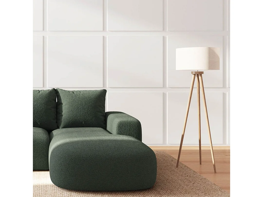 Rodier Canapé d'angle droit Monce vert bouteille