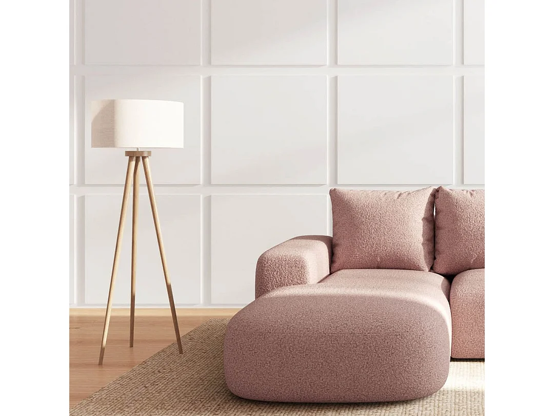 Rodier Canapé d'angle gauche Monce rose pastel