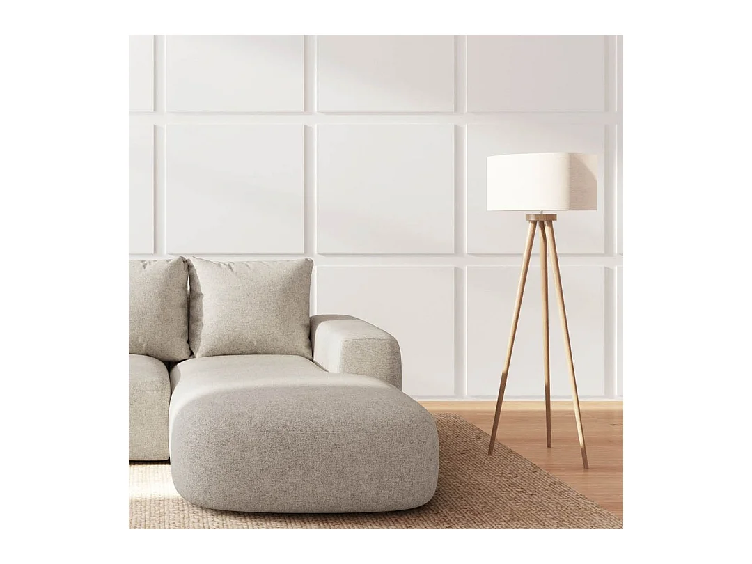 Rodier Canapé d'angle droit Monce beige clair