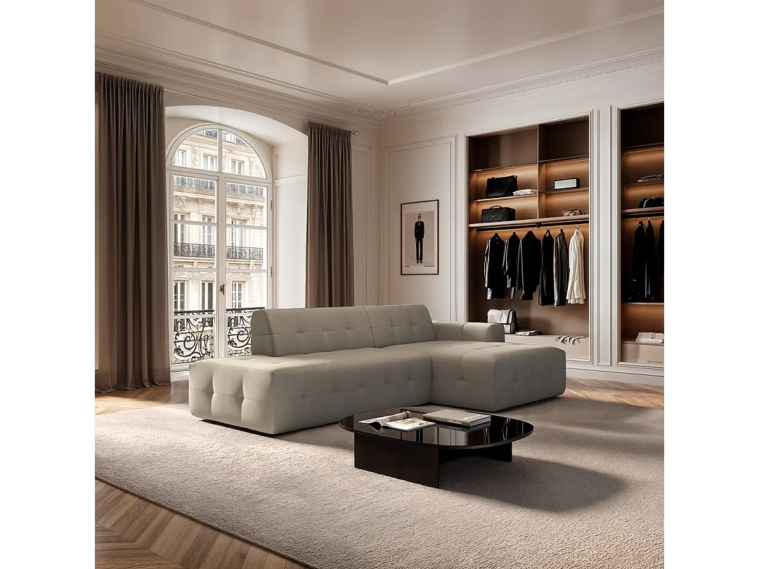 Rodier Canapé d'angle droit Tuil beige foncé