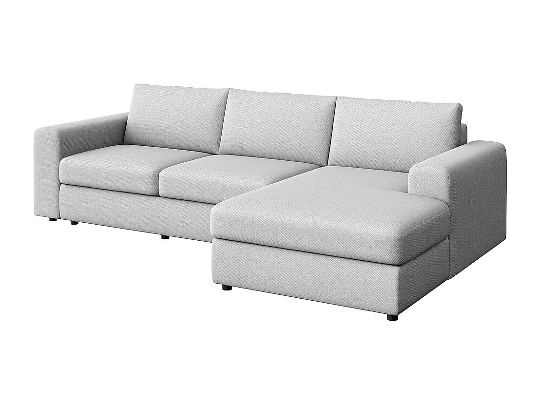 Rodier Grand canapé d'angle droit Baga gris clair