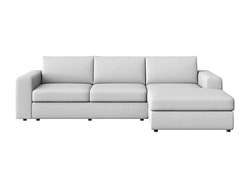 Rodier Grand canapé d'angle droit Baga gris clair