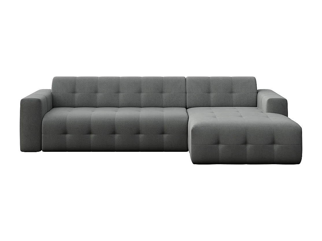 Rodier Grand canapé d'angle droit Tuil gris argenté