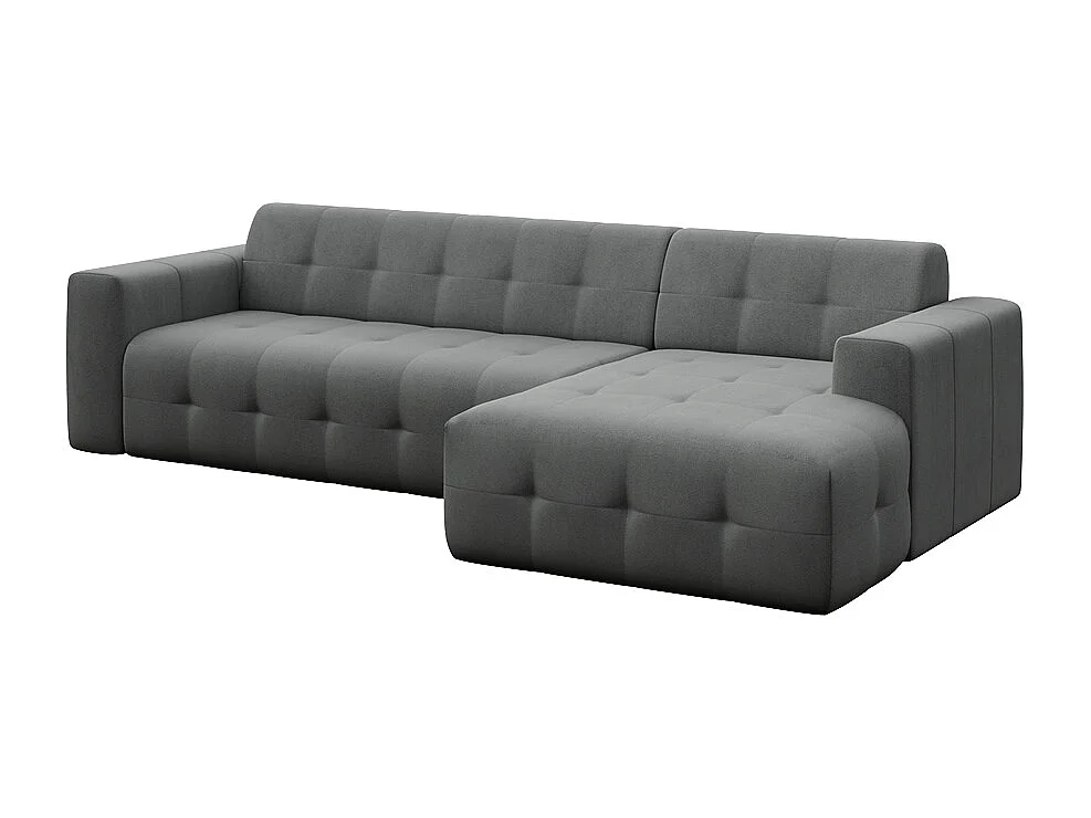 Rodier Grand canapé d'angle droit Tuil gris argenté