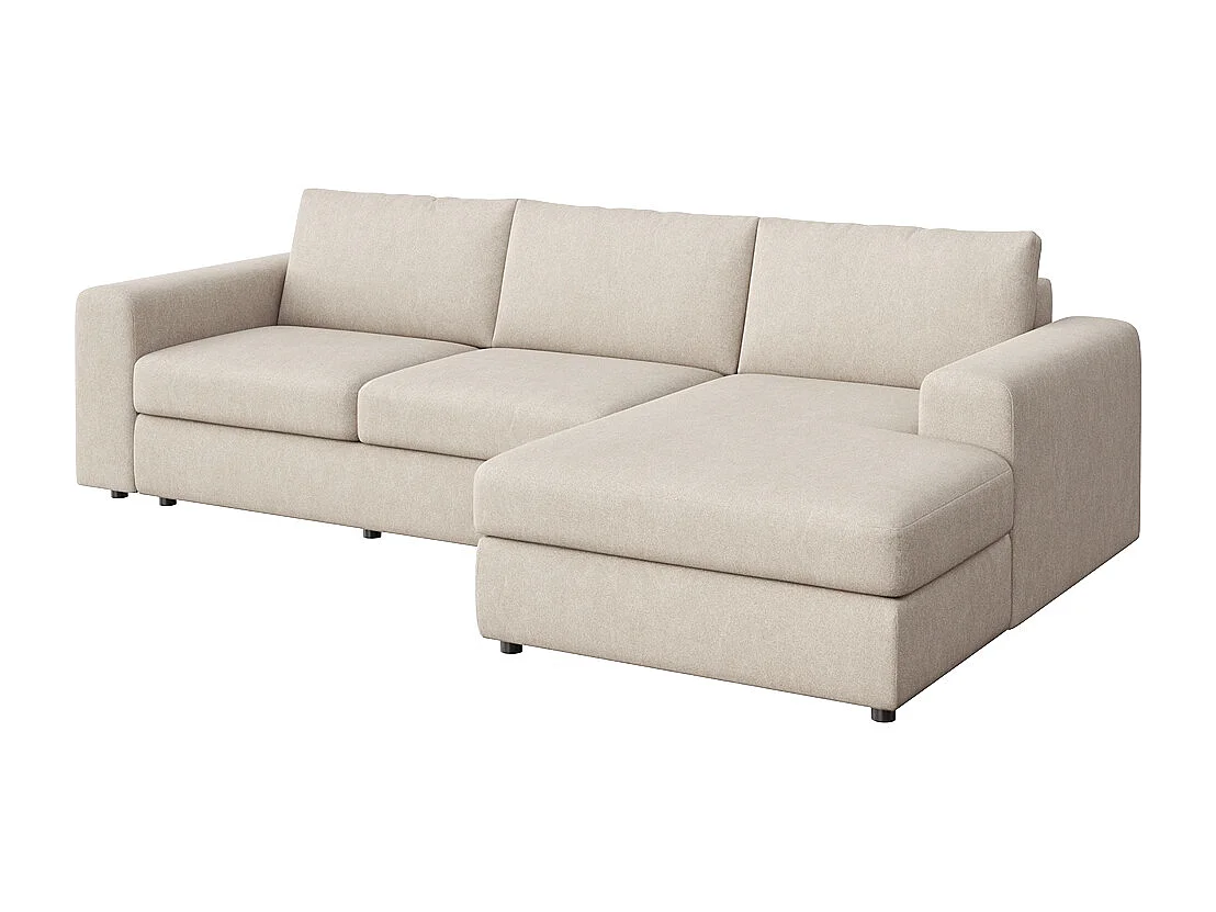 Rodier Grand canapé d'angle droit Baga beige clair