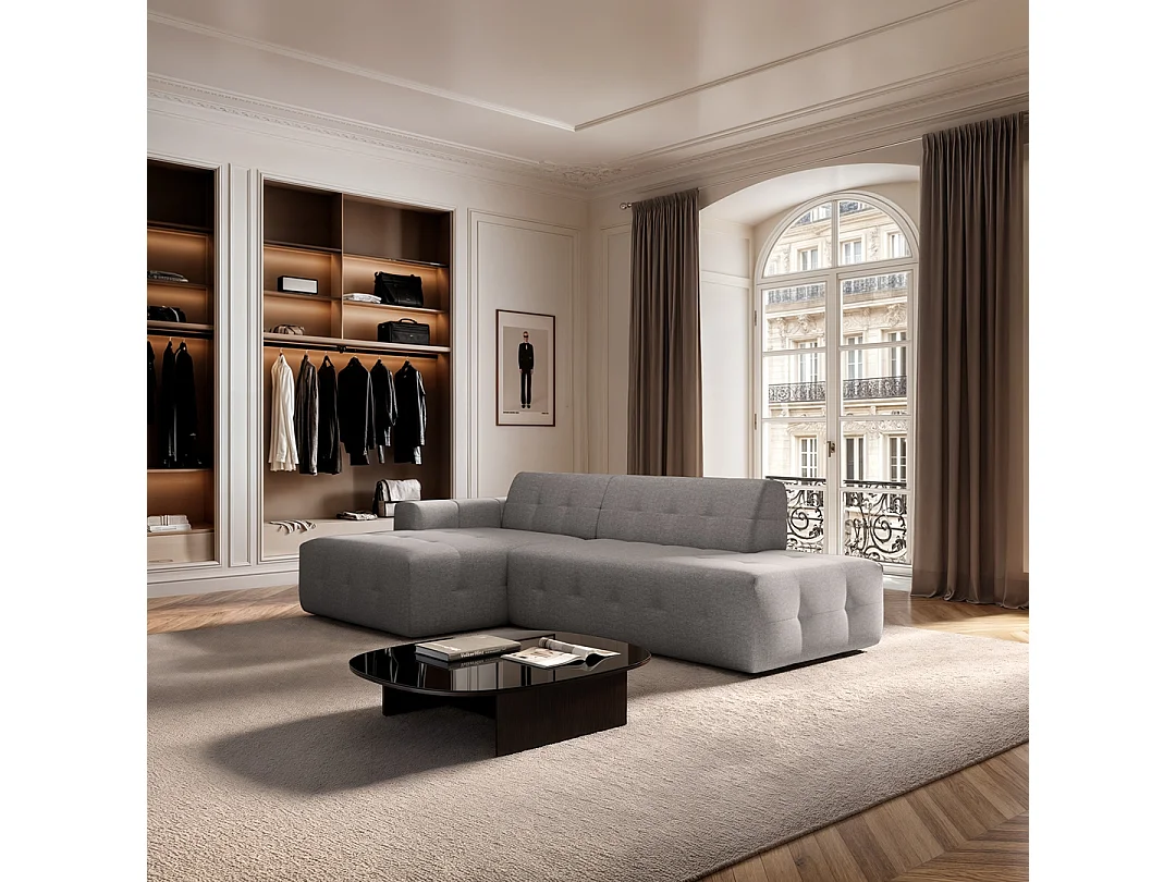 Rodier Canapé d'angle gauche Tuil gris